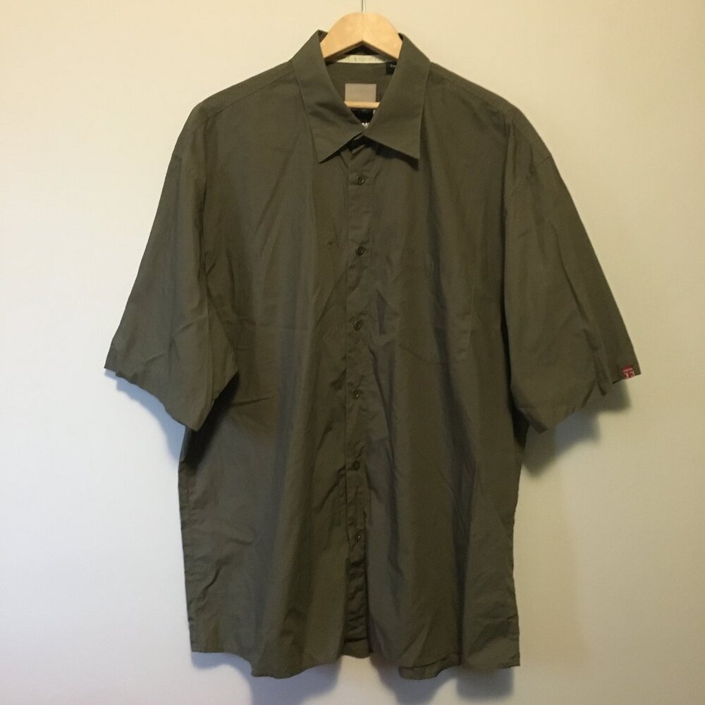 Ashworth Golf 100% Cotton Utility Work Shirt Caddiecore Olive Green XXL